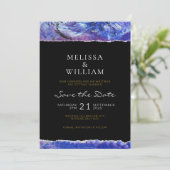 Save The Date Art Mariage noir bleu (Debout devant)