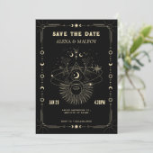 Save The Date Art mystique lune mariage céleste (Debout devant)