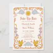 Save The Date Art nouveau Céleste (Devant)