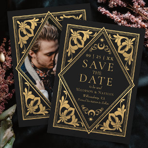 Save The Date Art nouveau céleste Tarot gothique Mariage Photo