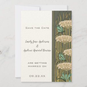 Save The Date Art Nouveau Dragonfly Lily Pad Enregistrer la date