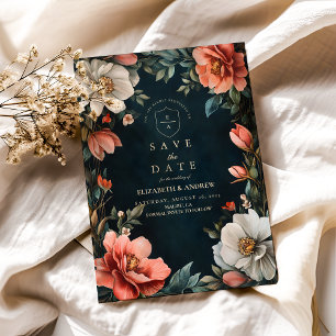 Save The Date Art Nouveau Fleurs Sombres