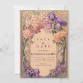 Save The Date Art Nouveau Floral Wedding (Devant)