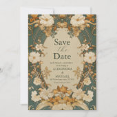 Save The Date Art Nouveau Mariage d'Arc Botanique Or (Devant)