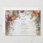 Save The Date Art Nouveau Victorian Royal FlorMariage (Devant)