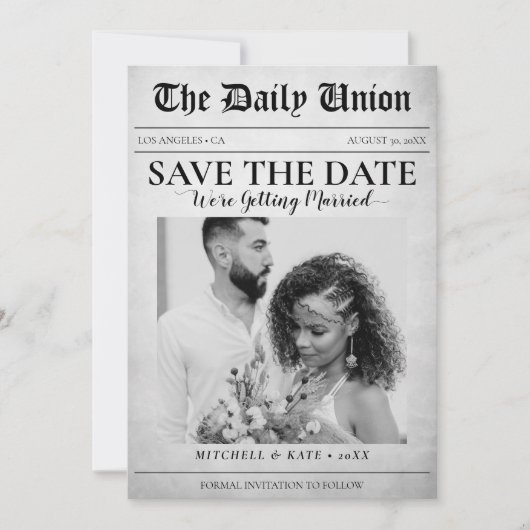 Save The Date Article de journal Mariage (Devant)