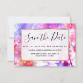 Save The Date Artsy Abstrait Été Rose Violet Orange Tie Dye (Devant)