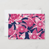 Save The Date Artsy Moderne Fuschia Marine Acrylique Feuilles fl (Dos)
