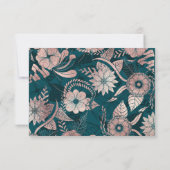 Save The Date Artsy Moderne Rose Or Emerald Green Flowers (Dos)