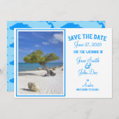 Save The Date Aruba Destination Mariage Bleu Divi Tree (Devant / Derrière)