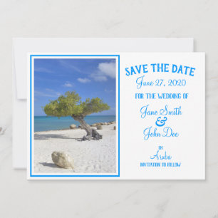 Save The Date Aruba Destination Mariage Bleu Divi Tree