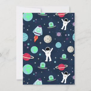Save The Date Astronautes Planètes Fusées et Aliens