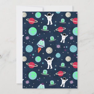 Save The Date Astronautes Planètes Fusées et Aliens