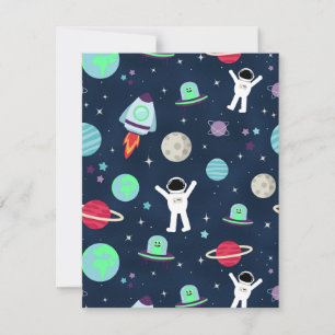 Save The Date Astronautes Planètes Fusées et Aliens
