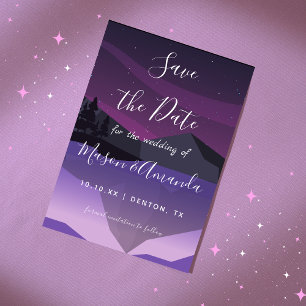 Save The Date Astronomie Ciel Nuit Galaxie Pink Purple Lactée Es