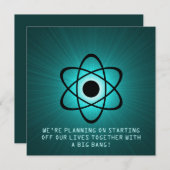 Save The Date Atomique Enregistrer l'Invitation de date, Turquoi (Devant / Derrière)