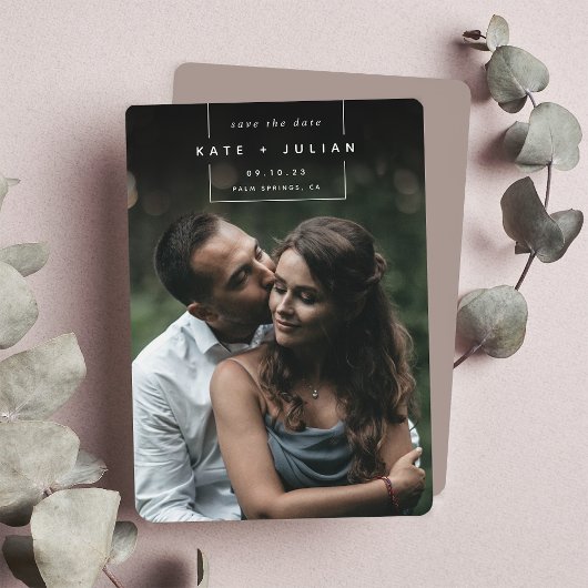 Save The Date Au carré | Photo verticale moderne simple