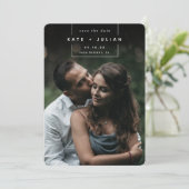 Save The Date Au carré | Photo verticale moderne simple (Debout devant)