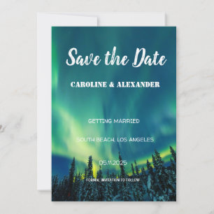 Save The Date aurores boréales Aurora Borealis Galaxy Sky Mariag