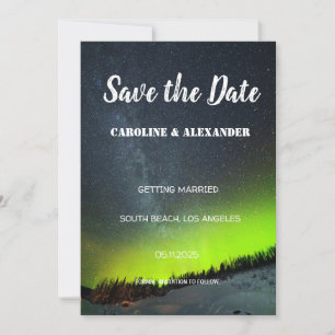Save The Date aurores boréales Aurora Borealis Galaxy Sky Mariag
