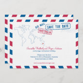 Save The Date Australie Air Mail Wedding Enregistrer La Date (Devant / Derrière)