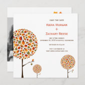 Save The Date Automne Automne Feuilles Arbres Mariage Enregistre (Devant / Derrière)