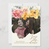 Save The Date Automne Automne Floral Élégant Mariage Enregistrer (Devant)