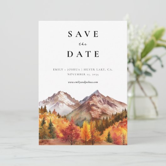 Save The Date Automne Automne Mariage élégant (Debout devant)