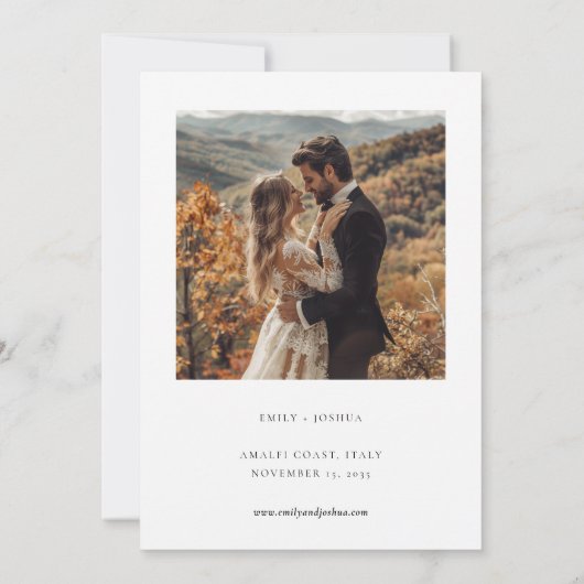 Save The Date Automne Automne Mariage élégant (Dos)