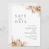 Save The Date Automne automne mariage floral enregistrer la date (Devant)