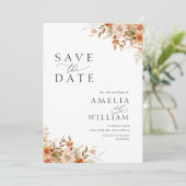 Save The Date Automne automne mariage floral enregistrer la date (Debout devant)