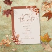 Save The Date Automne Automne Rustique Floral Script Mariage