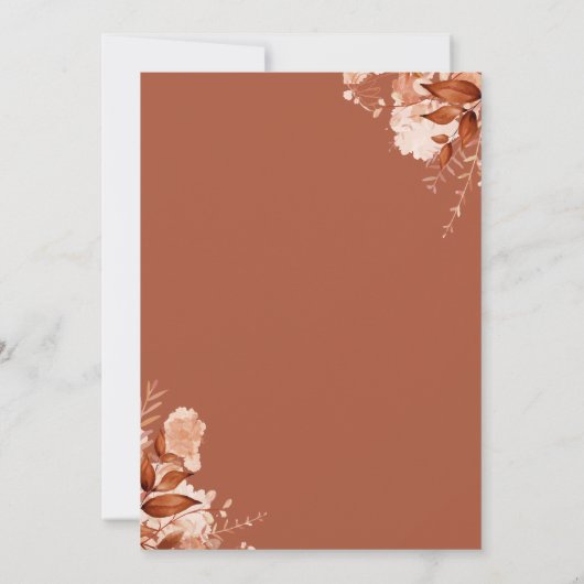 Save The Date Automne Automne Rustique Floral Script Mariage (Dos)