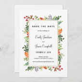 Save The Date Automne Blooms Mariage de automne Enregistrer la c (Devant / Derrière)