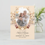 Save The Date Automne Boho Fleur sauvage Photo Mariage Enregistr (Debout devant)