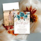 Save The Date Automne Boho Terracotta Mariage floral Enregistrer