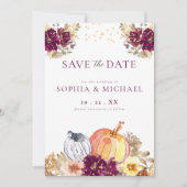 Save The Date Automne Citrouille automne fleurs Enregistrer la d (Devant)