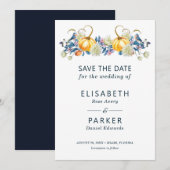 Save The Date Automne Citrouille Floral Mariage (Devant / Derrière)