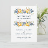 Save The Date Automne Citrouille Floral Mariage Enregistrer La D (Debout devant)