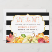 Save The Date Automne Citrouille Maple Feuilles Automne Sauvez l (Devant)