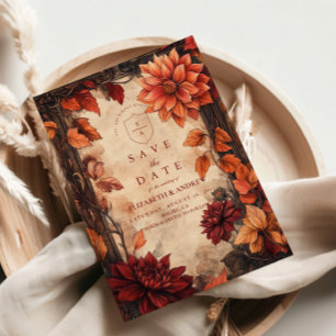 Save The Date Automne Dahlia Elegance Mariage