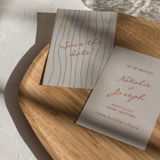 Save The Date Automne écriture manuscrite Terme Mariage Pinstrip