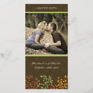 Save The Date Automne Enregistrer la date Mariage Photocard (4x8