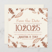 Save The Date Automne Feuilles Automne Enregistrer la date (Devant / Derrière)