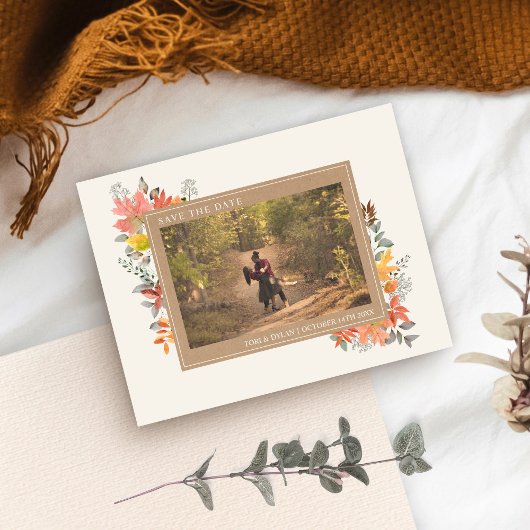 Save The Date Automne Feuilles de l'automne Feuillage Mariage Ph
