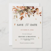 Save The Date Automne Feuilles Russe Pays Boho Mariage (Devant)