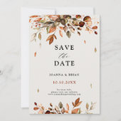 Save The Date Automne Feuilles Russe Pays Campagne Boho Photo (Devant)