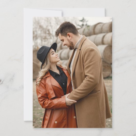 Save The Date Automne Feuilles Russe Pays Campagne Boho Photo (Dos)