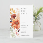 Save The Date Automne Floral Boho Mariage (Debout devant)