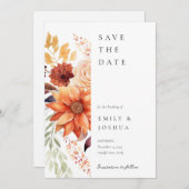 Save The Date Automne Floral Boho Mariage (Devant / Derrière)